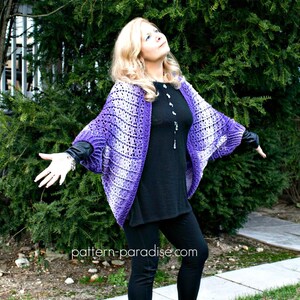 Crochet Pattern for Snuggler Cardigan Sweater Cocoon, PDF 17-338 image 3