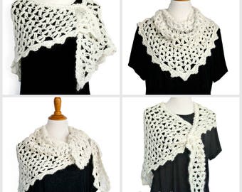 Crochet Pattern for Parisian Wrap, Shawl, Scarf, Cowl, 17-344