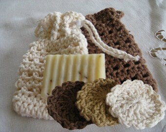 Soap Cozy & Scrubbies  for Bath or Spa, Crochet Pattern PDF12-005 INSTANT DOWNLOAD