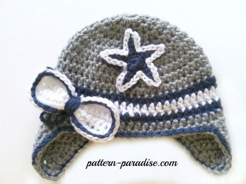 Crochet Pattern, Football Hat, Earflaps PDF 12-059 image 2