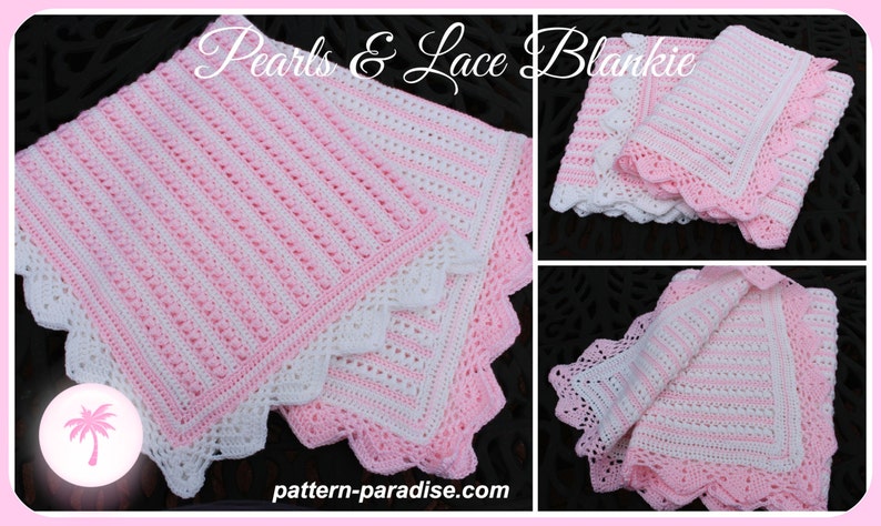 Crochet Pattern Baby Blanket Afghan Throw Pearls & Lace PDF 14-135 INSTANT DOWNLOAD image 2