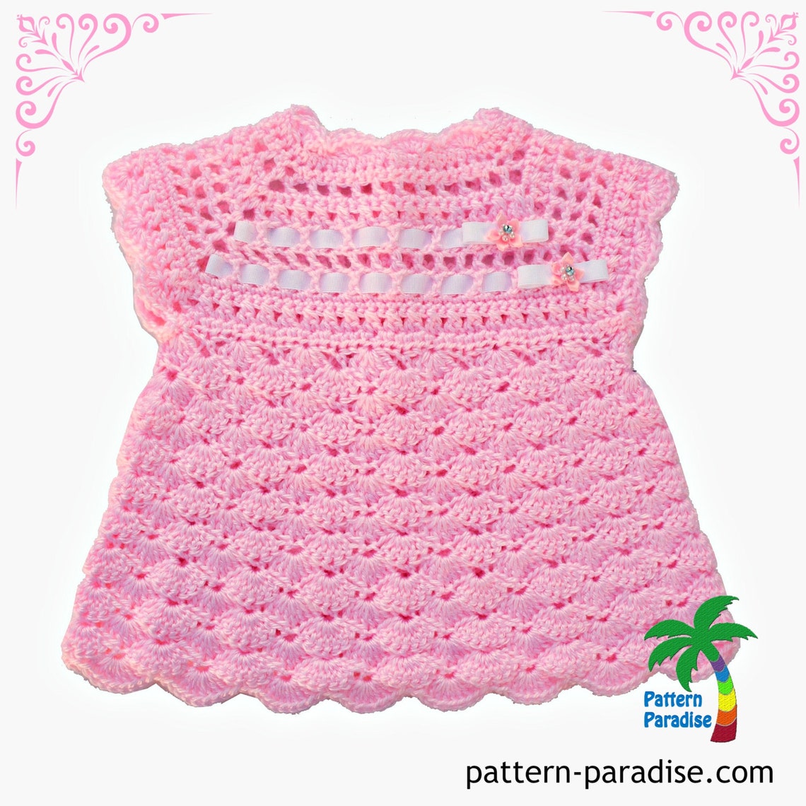 Crochet Pattern Baby Dress & Headband Shelly PDF 12109 Etsy