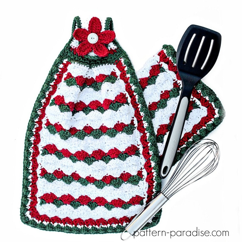 Crochet Pattern Potholder Dishtowel Oven Mitt PDF 12112 Etsy