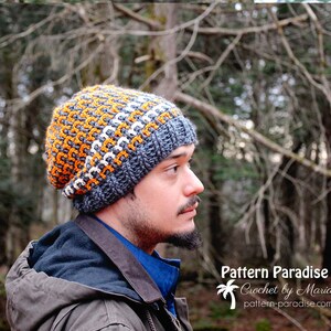 Crochet Pattern Winston Hat, Beanie, Slouchy, Hat for Men, Hat for Women, Hat for Kids, crochet hat imagem 3