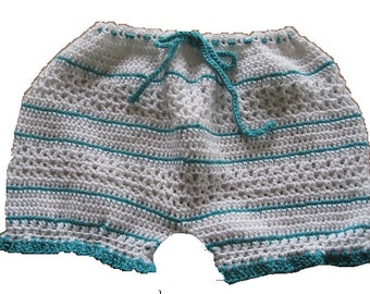 Crochet Pattern for Bloomers Diaper Cover Soaker, Baby Girl, PDF 12-073 INSTANT DOWNLOAD