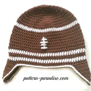 Crochet Pattern, Football Hat, Earflaps PDF 12-059 image 3