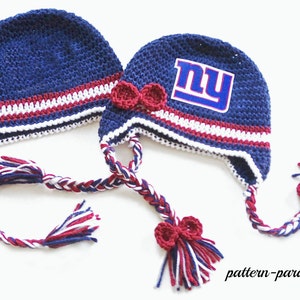 Crochet Pattern, Football Hat, Earflaps PDF 12-059 image 1