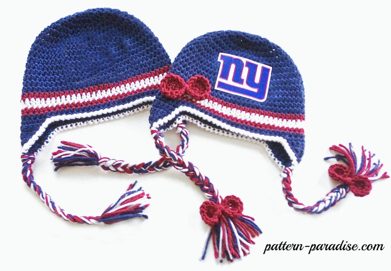 Crochet Pattern, Football Hat, Earflaps PDF 12-059 image 1