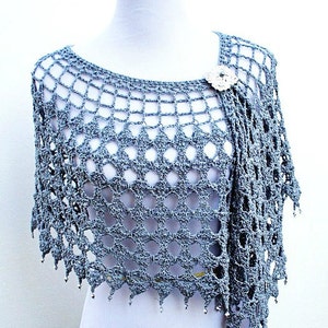 Crochet Pattern for Evening Shimmer Wrap Poncho, Convertible, PDF 14 ...