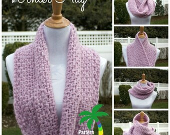 Crochet Pattern Cowl Scarf, Winter Hug PDF 14-164