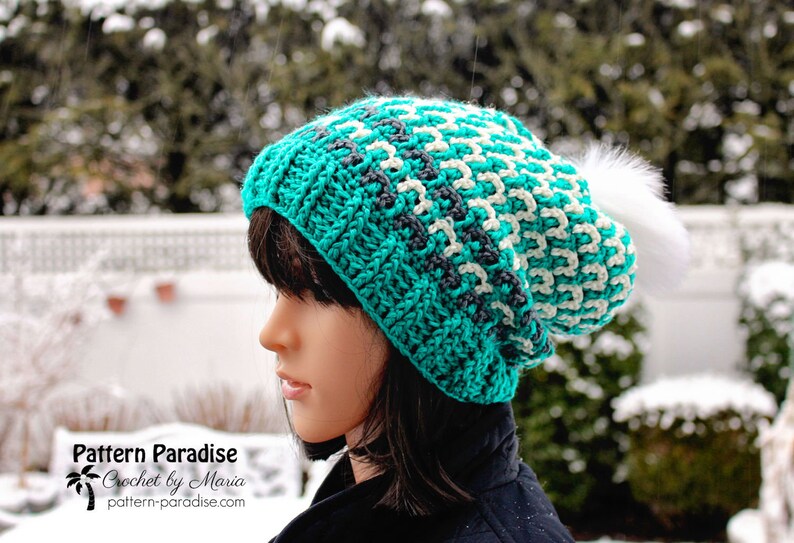 Crochet Pattern Winston Hat, Beanie, Slouchy, Hat for Men, Hat for Women, Hat for Kids, crochet hat image 2