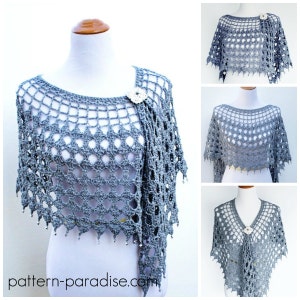 Crochet Pattern for Evening Shimmer Wrap poncho, convertible, PDF 14-158 INSTANT DOWNLOAD