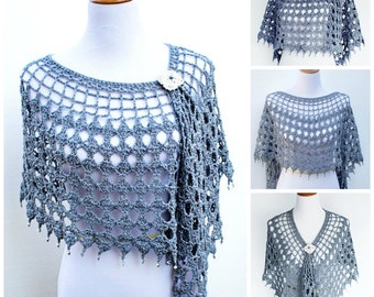 Crochet Pattern for Evening Shimmer Wrap poncho, convertible, PDF 14-158 INSTANT DOWNLOAD