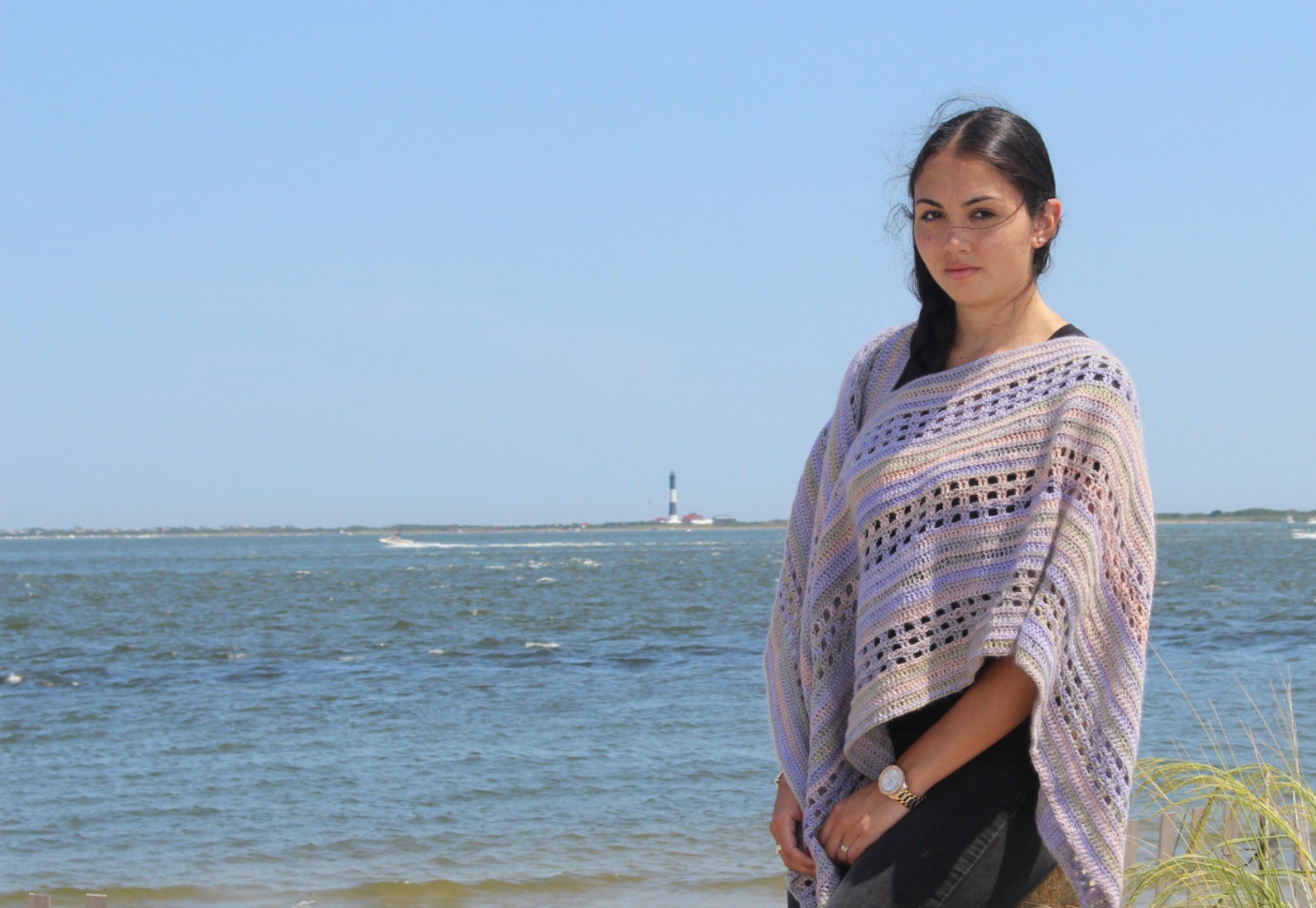 making poncho from shawl