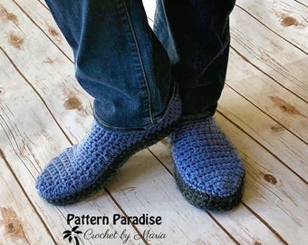 Crochet Pattern for Monticello Slippers, House Slippers for Men, House Slippers for Women, Crocheted Slippers, Crocheted Shoes, Socks