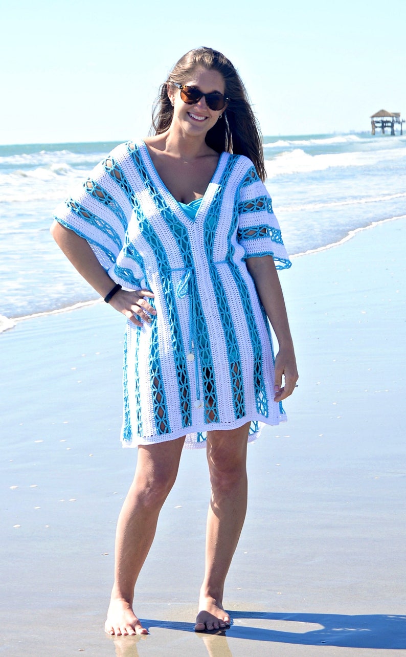 Crochet Pattern for Beach Day Bathing Suit Cover-Up Tunic image 2