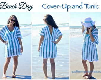 Crochet Pattern for Beach Day Bathing Suit Cover-Up Tunic