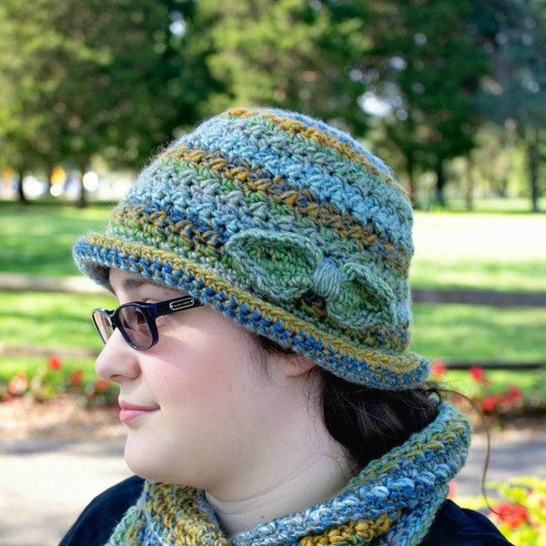 Crochet Pattern for Colorscape Cloche, Hat, Beanie, Adult Hat, Crochet Hat