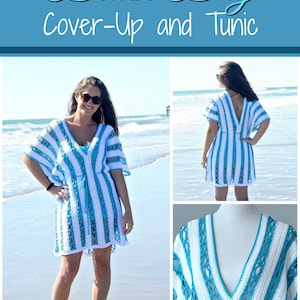 Crochet Pattern for Beach Day Bathing Suit Cover-Up Tunic image 4