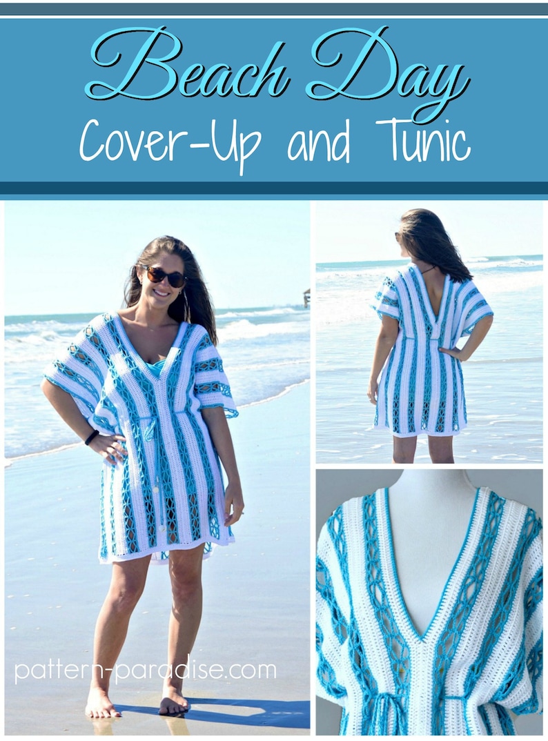 Crochet Pattern for Beach Day Bathing Suit Cover-Up Tunic image 4