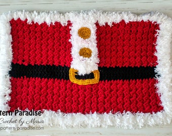 Crochet Pattern Santa Rug
