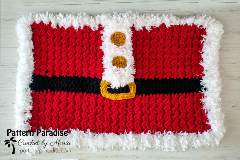 Crochet Pattern Santa Rug image 1