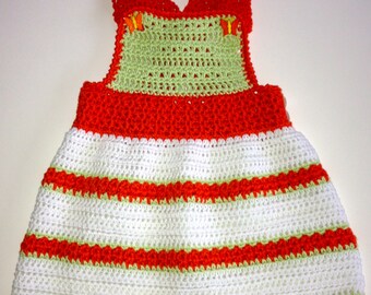 Crochet Pattern for Baby Toddler Jumper Dress, Orange Sherbet, PDF 12-100