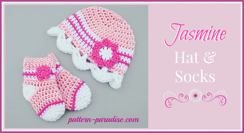 Crochet Pattern, Baby Hat and Socks Booties, PDF 15-209 image 2