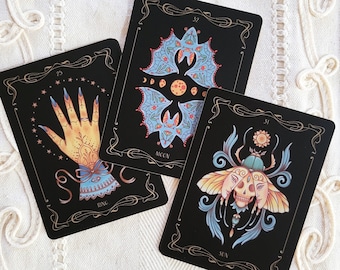 Nocturnal Garden Lenormand Deck - Deluxe Edition - Art Nouveau Divination Cards - Nature Oracle Cards