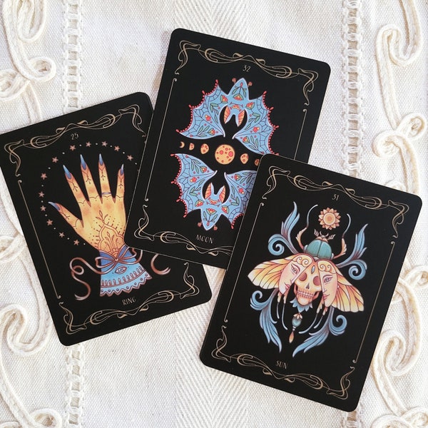 Jardin Nocturnal Lenormand Deck - Edition Deluxe - Cartes Divination Art Nouveau - Cartes Oracle Nature