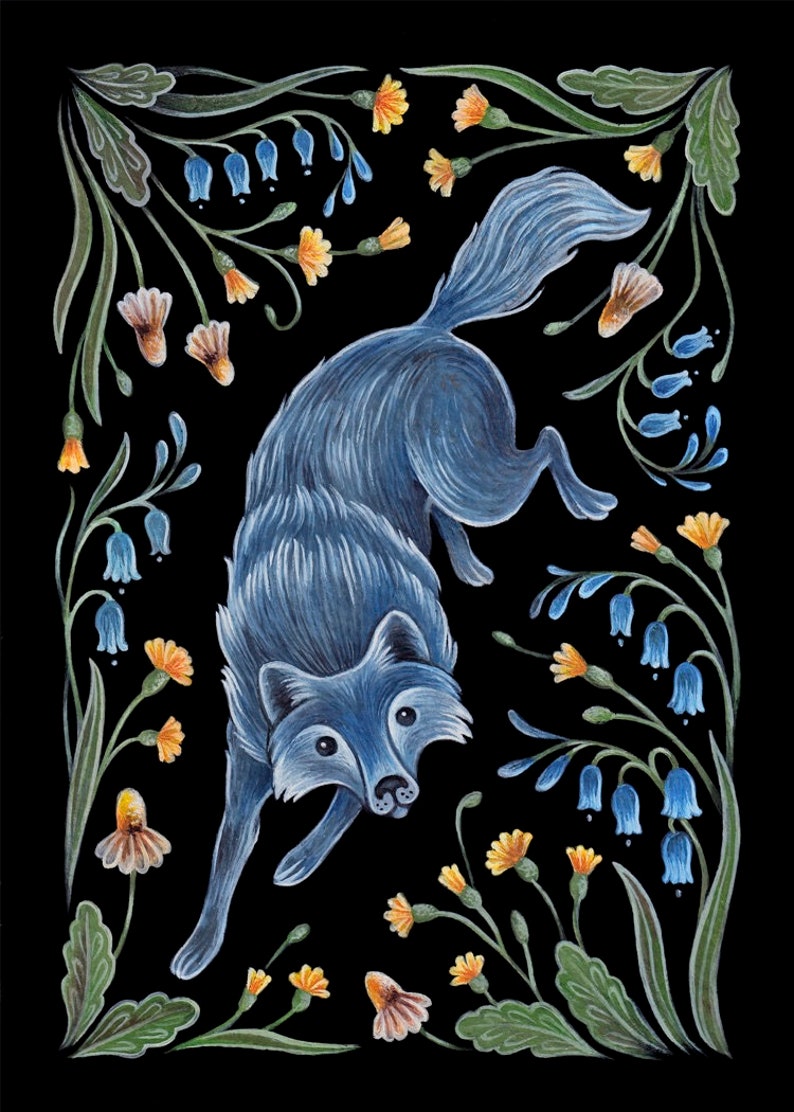 Charming Wolf Art Print Watercolor Painting Print Wolf Etsy Canada