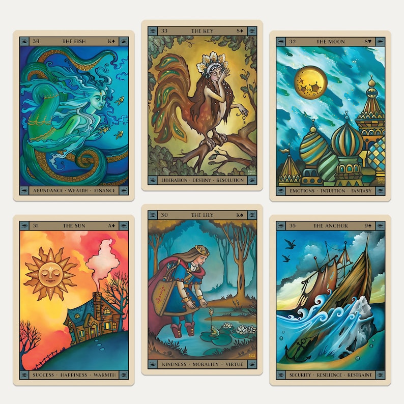 Slavic Folklore Lenormand Deluxe Edition Fairy Tale Oracle Cards Russian Lenormand Deck image 4