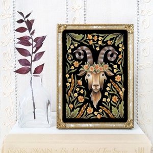 Goat Art Print - Watercolor Painting Print - Goat Gift - Goat Folk Art - Goat Decor