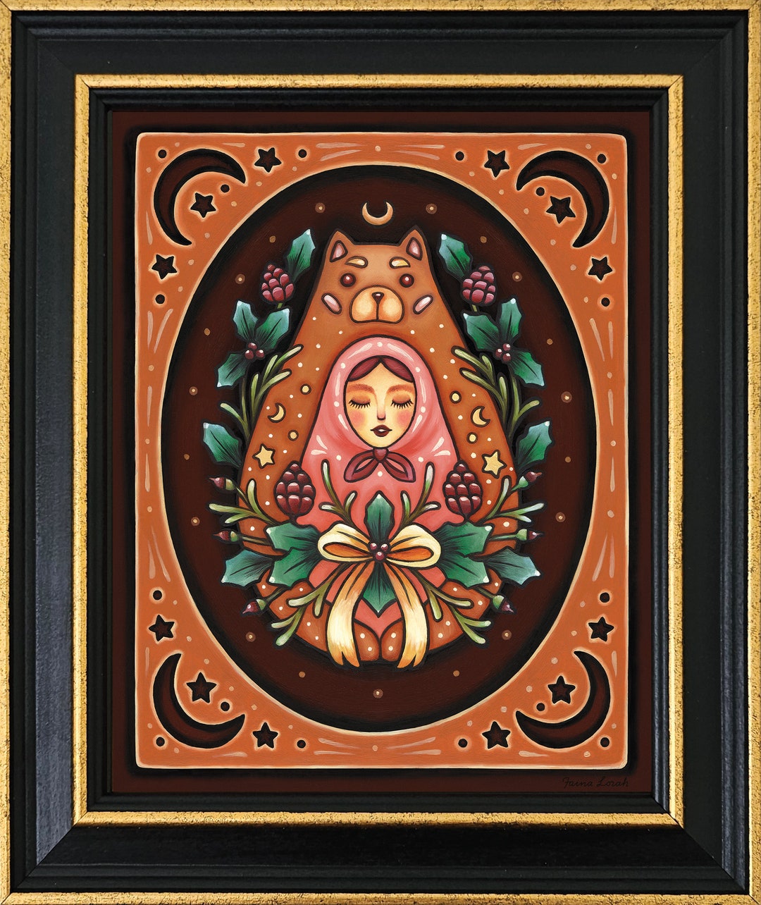 Recovery Rune Goddess Oil Painting 8x10 Framed Original Artwork Gothic ...