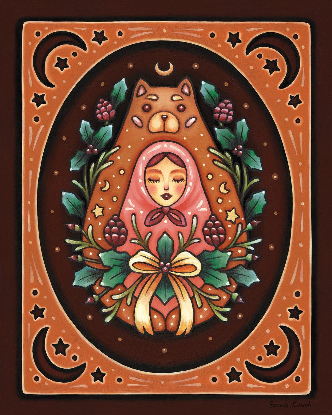 Recovery Rune Goddess Oil Painting 8x10 Framed Original Artwork Gothic ...