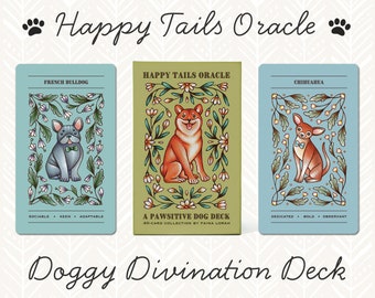 Happy Tails Oracle Dog Deck - Spirit Animal Divination Cards - Animal Oracle Cards