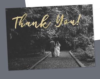 Photo Thank You Card, Wedding Thank You Card, Wedding Photo Card, Modern Wedding Thank You, Thank You Card, Printed Thank You Card, TYVM