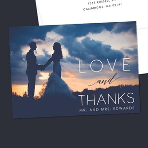 Foto Dankeskarte, Hochzeit Dankeskarte, Hochzeitskarte, Moderne Hochzeit Dankeskarte, Dankeskarte, gedruckte Dankeskarte, TYVM