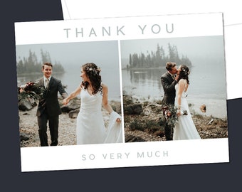 Photo Thank You Card, Wedding Thank You Card, Wedding Photo Card, Modern Wedding Thank You, Thank You Card, Printed Thank You Card, TYVM