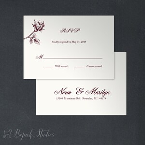 Vintage bloemen antwoordkaart, digitale RSVP-kaart, RSVP-kaart, gedrukte antwoordkaart | Digitale antwoordkaart, Vintage moderne uitnodiging, 18017