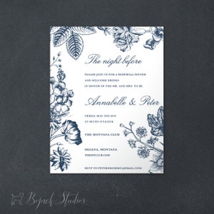 Florale Hochzeit, große Einlage, Infokarte, Einladung zum Probenessen, Hochzeitseinlage, Wegbeschreibung, Hotel, Empfangskarte, H008