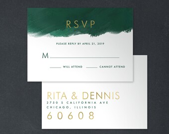 Watercolor Reply Card, Digital RSVP Card, RSVP Card, Printed Reply Card |Digital Reply Card, Painted Modern Watercolor Invitation, 18025