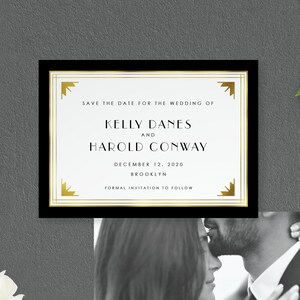 Save the Date Karte, Art Deco Save the Date, Save Our Date, Gatsby Wedding, Wedding STD, Save the Date, Custom Save the Date, Kelly