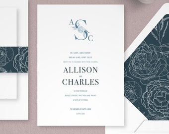 Wedding Invitations, Invitation Suite, Modern Wedding Invitations, Printed Invitations, Custom Wedding Invites, Classic Bespoke Wedding