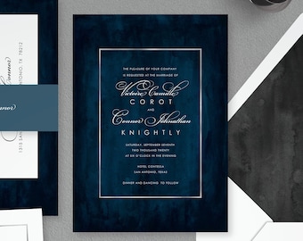 Watercolor Wedding Invitations, Custom Wedding, Printable Wedding Invitation, Printed Wedding Invite, Abstract Art invitations, 18001