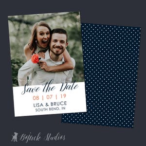 Foto Save the Date, Save Our Date Karte, Hochzeit STD, Hochzeit Ankündigung, Portrait Save the Date, Verlobungsfoto, SD002