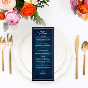 Menu weselne w akwareli - spersonalizowane drukowane menu weselne, drukowane menu weselne, akwarelowe menu obiadowe, akwarelowe menu obiadowe, 18001