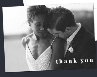 Photo Thank You Card, Wedding Thank You Card, Wedding Photo Card, Modern Wedding Thank You, Thank You Card, Printed Thank You Card, TYVM