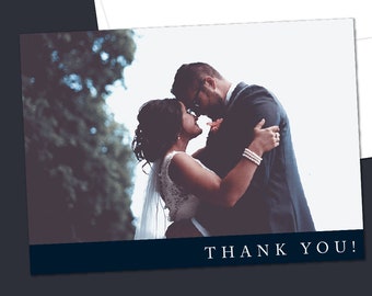 Photo Thank You Card, Wedding Thank You Card, Wedding Photo Card, Modern Wedding Thank You, Thank You Card, Printed Thank You Card, TYVM