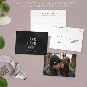 Datum-Karte, Hochzeit Postkarte, moderne retten das Datum speichern unsere Datum gedruckt Foto speichern das Datum,